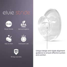 Elvie Stride Accessories : Pack of 2 Shields 21mm for The Elvie Stride Electric Breast Pump : Breast Pump Liner. Dishwasher Safe and BPA Free