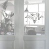 Large 460mm 'Ram Skull' Clear Static Window Cling Sticker/Decal (Black)