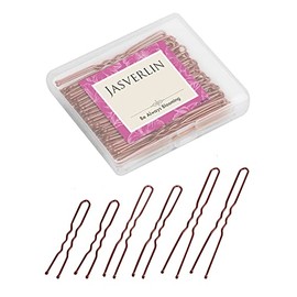 JASVERLIN U Shaped Hair Pin U Bobby Pins Brown Bun pins Hair Clips Bunheads Hairpins for Women Girls Updo Hair Tools Accessories 3 Large Long Mini Size Assortment 150pcs