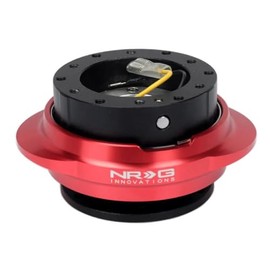 NRG Innovations NRG-SRK-220BK-RD GEN 2.2 Steering Wheel Quick Release Adapter, 6-Hole & 6x70 and 6x74mm Bolt Patterns Black Body/Shinny Red Oval Ring