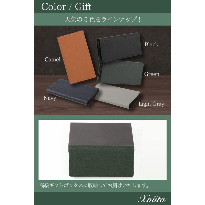 Exbeita SAMOURAI Bi-Fold Wallet, Genuine Leather, Sustainable Leather, Long Wallet,