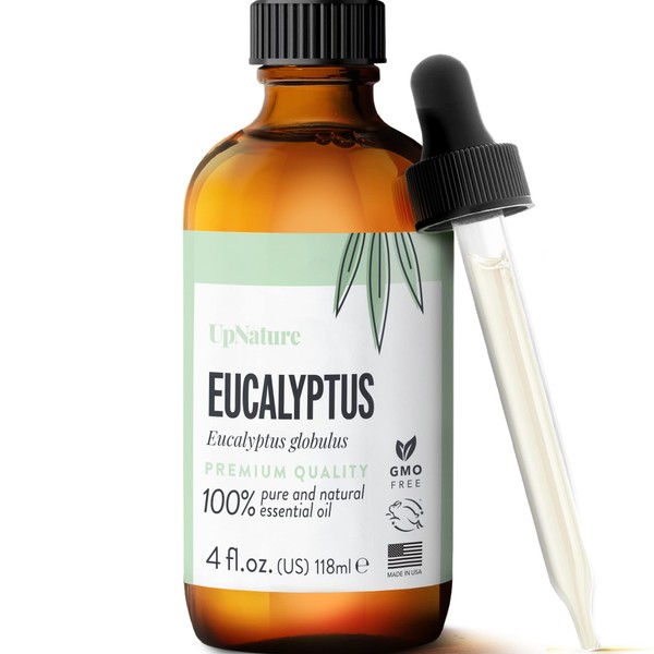 UpNature Eucalyptus Essential Oil - 100% Natural & Pure , Undiluted, Premium Quality Aromatherapy Oil- Eucalyptus Oil for Wellbeing, Relieve Sinus Congestion, Control Coughs, 4oz