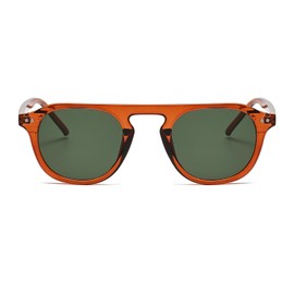 LJCZKA Retro Round Sunglasses Mens Womens Classic Trendy Flat Top Circle Round Glasses Unisex UV400 Protection