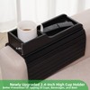 GEHE Bamboo Couch Cup Holder, Anti-Spill Sofa Arm Tray, Natural