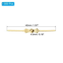 PATIKIL 40mm/1.57" Chandelier Bowtie Clips, 300Pcs Copper Chandelier Connectors Clips for Fastening Crystals Parts, Chandelier Replacements, Gold
