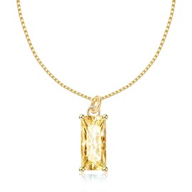 Retro Gold Birthstone Necklace - Gold Plated Birthstone Necklace November Birthstone Jewellery Necklace Cubic Zirconia Pendant Necklace For Women Girls Birthday Gifts Jewellery