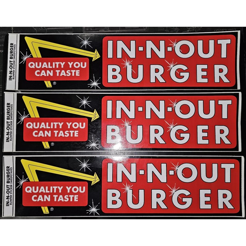 IN-N-OUT Burger Vintage IN-N-OUT Burger Bumper sticker Pre 1990