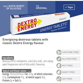 Dextro Energy Classic Tablets, 47 g, Pack of 24, Energy Tablets, for a Quick Burst of Glucose