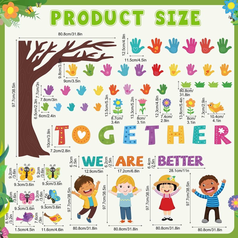 Pasimy Student Diversity Bulletin Board Sets Boho Classroom Decor Rainbow