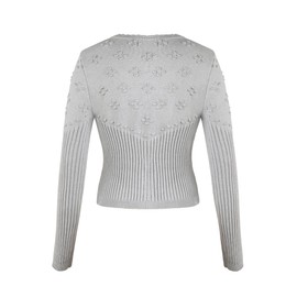 Namatime Women's Traditional Bolero Dirndl Jacket Short Costume Cardigan with Button Placket Oktoberfest Outfit, gray