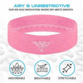 WYOX Sweatbands Sports Headband for Men & Women - Moisture-Wicking Athletic Cotton Terry Cloth for Tennis, Basketball, Running, Gym, and Workouts
