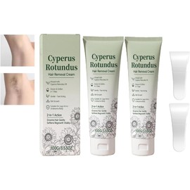 Crema Depilatoria 2 en 1 para Mujer, con Ingredientes Naturales Nutritivos, para Piernas, Bikini, Pecho y Vientre (2 PCS)