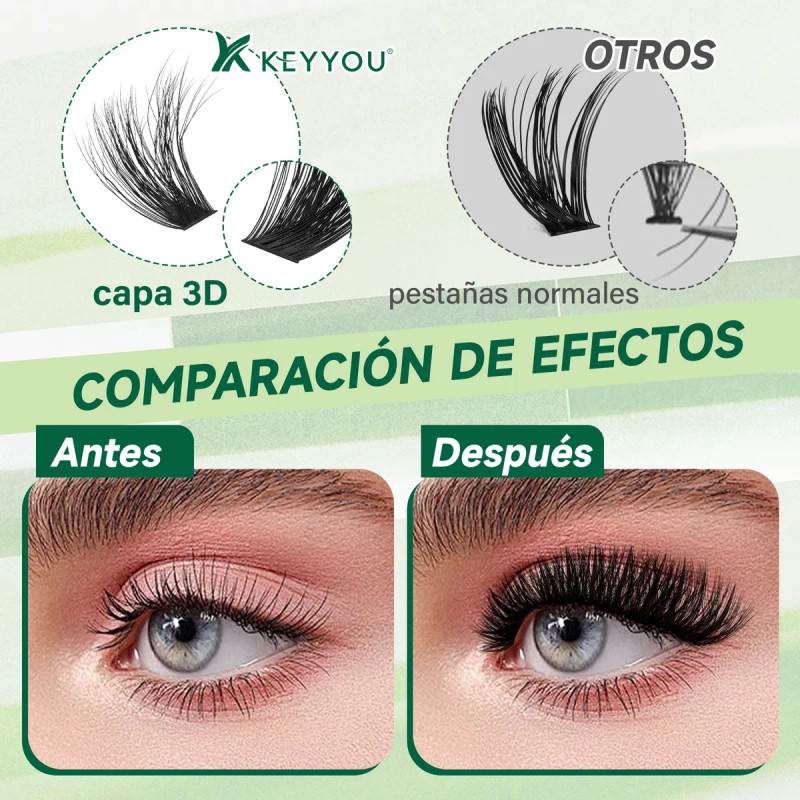 Extensiones De Pestañas Kit Con Efecto 3d Gruesas 70d+90d