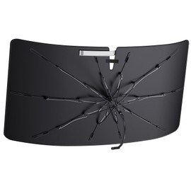 【車種専用傘】 LANTU ホンダ シビック 11代目用 サンシェード 傘型 折りたたみ式 曲がる傘柄 断熱 UVカット FL1/4型 車用サンシェード フロント ワンタッチ 収納 暑さ対策 シビックfl1 日よけ シェード アクセサリー 収納ポーチ付き 10cm露先が折れる可能