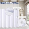 MitoVilla No Hooks Needed Extra Long Shower Curtain Set with