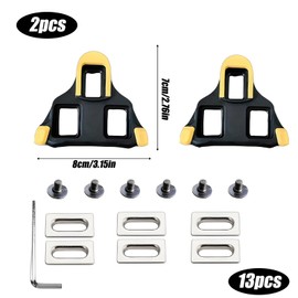 2 Pcs Cleats for Cycling Shoes, Premium SPD Cleats for Cycling Shoes, Anti-Slip Pedal Cleat Set, Durable Cleats for Road and Mountain Biking, Cleat Set for Indoor Biking and Road Bike (Yellow)