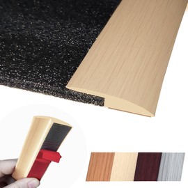 Maxiroc Floor Transition Strip Self Adhesive Carpet Wood Tile Vinyl Flooring Laminate Transition Cover Edge Trim Gap Doorway Threshold for Uneven Floors Heights Within 5 mm (120 inches, Beige Cream)