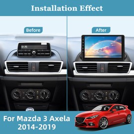 [2+64G] for Mazda 3 Axela 2014-2019 Android Car Radio with Wireless Carplay and Android Auto - 9 Inch Touch Screen Car Stereo - DSP/Multiple UI/WiFi/GPS/SWC + AHD Backup Camera