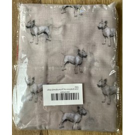 Lina & Lily New Lina & Lily Bull Terrier Print Large Beige Scarf Shawl Bullie 33" x 70"