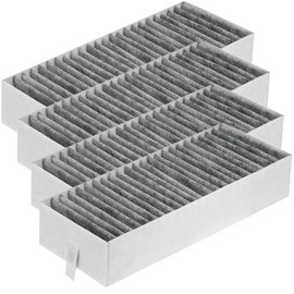 Pack of 4 Activated Carbon Filters for Cooker Hoods, Carbon Filter for Bosch/Siemens HZ9VRCR0 and 17004796 Cooker Hoods, High-Quality Recirculation Replacement Filter Accessories (Carbon)
