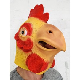 Rubber Johnnies Chicken Head MASK, Farm Animal MASKS, Funny Fancy Dress, Stag Party COSTUME Acessory