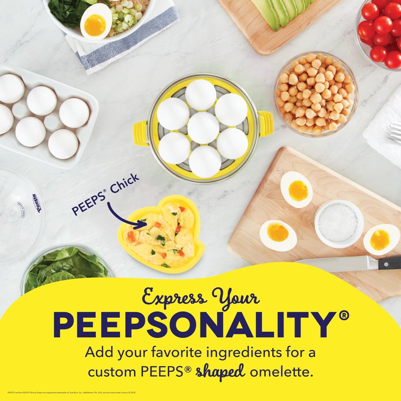 PEEPS x Dash Chick Rapid Egg Cooker: 7 Egg Capacity