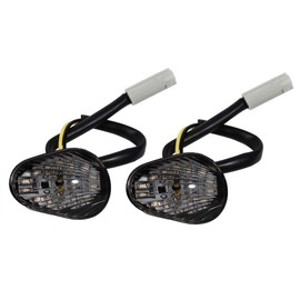 Terisass 1 par Indicadores LED de Motocicleta de Indicadores de Giro para Yamaha YZF R1 2002 2003 2004 2005 2006 2007 2008 Yamaha YZF R6 2003-2014 R6S 2006 2007 2008 2009 (Cáscara Marrón)