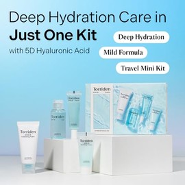 Torriden DIVE IN Trial Kit | Hyaluronic Acid Infused Daily Skincare Kit - 4 Step Regimen with Foam Cleanser, Facial Toner, Serum, and Cream | Travel E