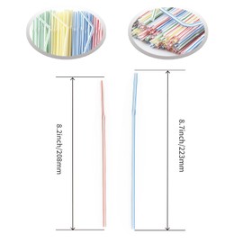 Yucenora 200 PCS Striped Flexible Drinking Straws, Multicolored Plastic Disposable Long Bendable Straws for Drinking(Striped)
