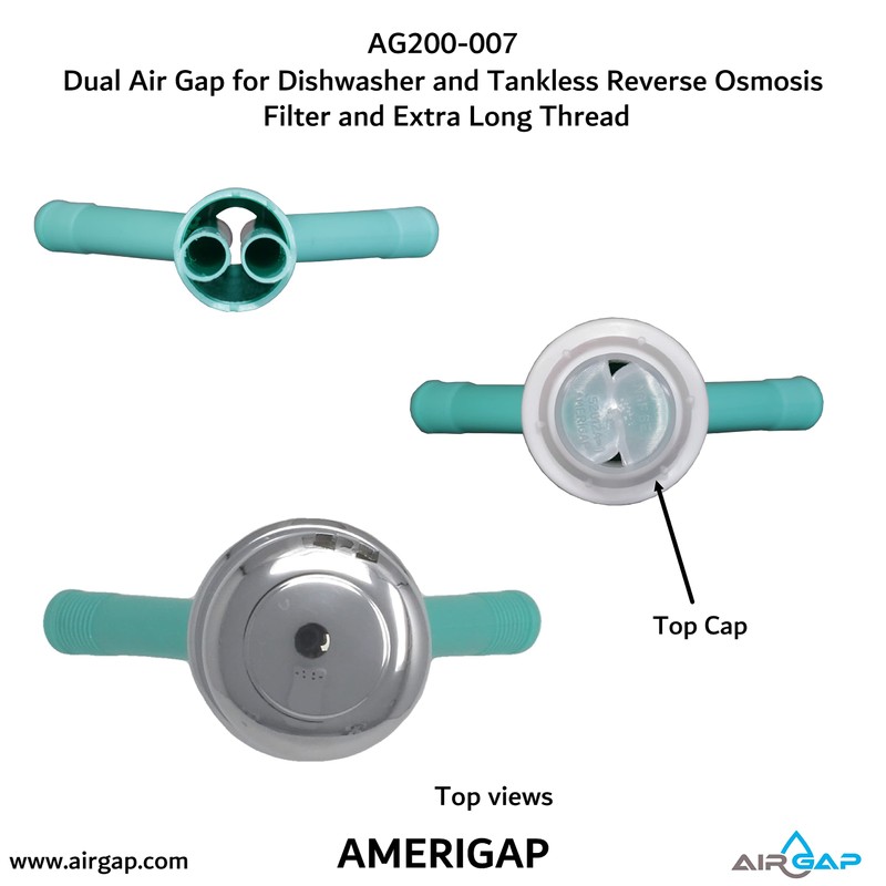 Dual Air Gap for Dishwasher and Tankless Reverse Osmosis Filter