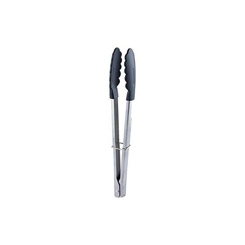 Cuisena Stainless Steel Tongs, Black and Silver 98662
