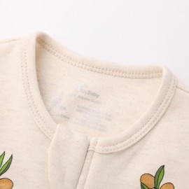 O2 BABY Organic Cotton Baby Footless Pajamas, Zip Front Baby Boys Girls Romper, Long Sleeve Sleep and Play (3-6 Months, Olive & Sage)