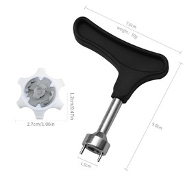 Golf Shoe Spikes, Bootoow 16 Golf Spikes with 1 Handheld Golf Shoe Spike Key Replacement for Golf Shoe Spikes Spikes for Shoes Spikes Shoes White