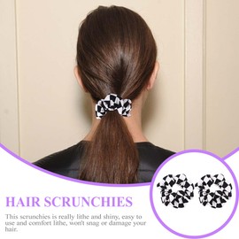 FOMIYES 4 Stück schwarz und weiß kariertes Haarseil Zubehör Para Mädchen Haargummis trendige Accessoires Haargummis Halter Haargummis für Damen Haar weiß Scrunchies Chiffon süß
