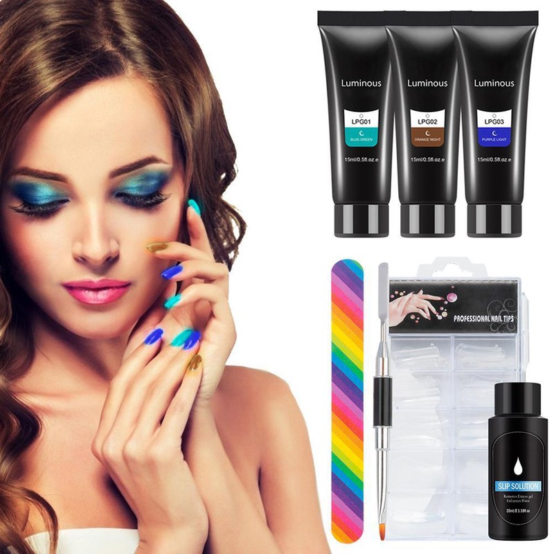 Luminous Nail Gel Kit for Nails Extensions with Nail File