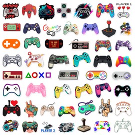 50 Pieces Video Gaming Game Sticker Stickers for Laptop, Phone, Water Bottle, Skateboard, Suitcase, Guitar, Pad, Cute Aesthetic Vinyl Stickers, Waterproof, Scrapbook Stickers (K)