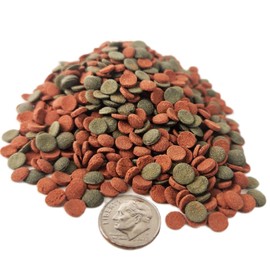 Aquatic Foods Inc. 8mm - 1/3" Brine Shrimp/Red Algae Color Enhancing & Spirulina/Green Algae Sinking Wafer Mix for Shrimp, Snails, Plecos, Catfish, All Tropical Fish...WL…5.8oz Round Jar