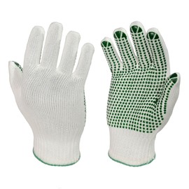 Thermal Work Gloves with Secure Grip for Industrial Supply and Food Industry - Breathable & Ambidextrous Cold Protection Work Gloves Men - 2 Pairs of PVC-Dotted & Non-Dotted Safety Gloves (Large)