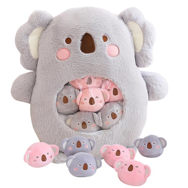 Filled Koala Plush Cushion, One Bag Koala Plush Doll, Soft Snack Pillo with 6 Koala Plush Dolls, Gift for Birthday, Halloween, Christmas (kaola)