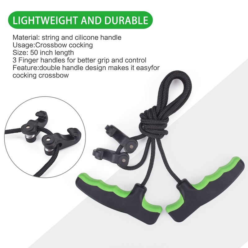 Elong Crossbow Cocking Device Crossbows Cocker Rope Double Handle 3
