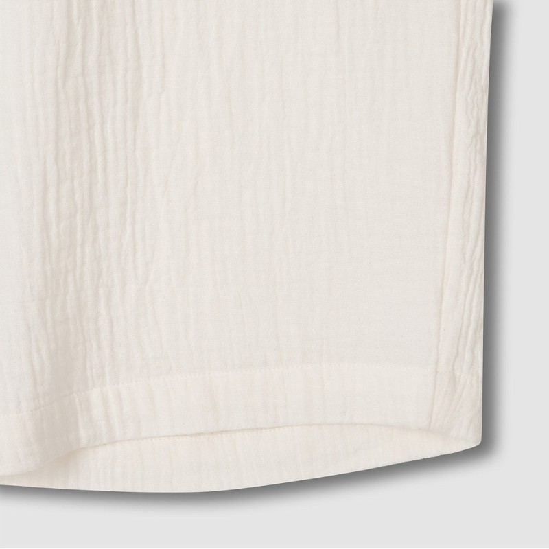 JAJU [JAJU] Women's Double Gauze Shirring Pajama Pants_Ivory