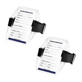 Harrison Howard 1PC Equestrian Medical Update Armband Card Holster Arm Badge Holder with Black Adjustable Strap Black