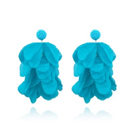 RCHENGYANUIMA - arete de gota de tela exagerada de colores para mujeres, adolescentes, niñas, joyería de regalo, Zinc, No es una piedra preciosa