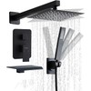 Hamckay 8 inch Matte Black Shower System with Tub Spout,