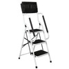 WiberWi 3 Step Ladder with Handrails 500 lb Capacity Step