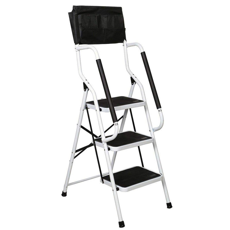 WiberWi 3 Step Ladder with Handrails 500 lb Capacity Step
