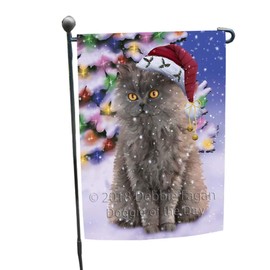 Doggie of the Day Selkirk Rex Cat Garden Flags - Christmas Winterland Wonderland - Double Sided - Yard Lawn Spring Decorative Gift - Home Decor 12 1/2"w x 18"h - GFLAG248981