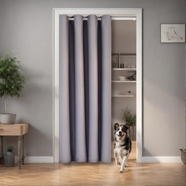 tinycurtains, Door Curtain Light Grey 195 x 150 cm for