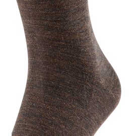 FALKE Airport New Wool Cotton Men's Socks Black White Many Other Colours Reinforced Men's Socks without Pattern Breathable Thick Plain, 1 Pair, Brown (Dark Brown 5450), 39-40