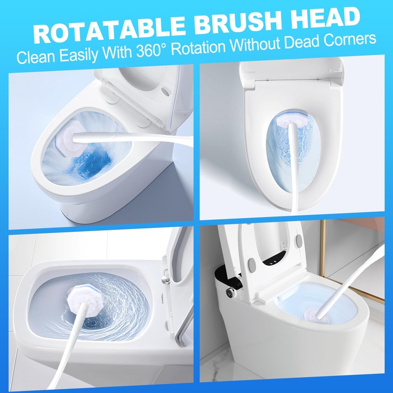 Actmuen 100pcs Disposable Toilet Brush Replacement Head,Bathroom Cleaning,Disposable Bowl Cleaners
